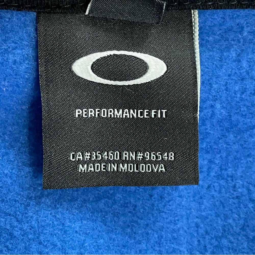 Oakley | Ellipse Blue Gold Logo Zip Hooded Sweatshirt New - Picture 6 of 8